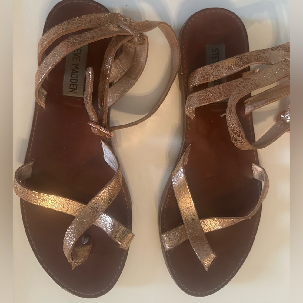 Steve Madden Rose Gold Strappy Sandals